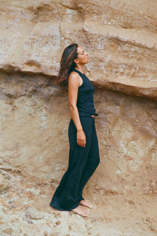 Organic Pima Cotton Black Set: Tank Top & Pants