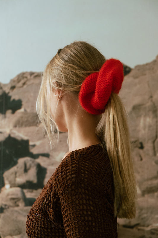 Knit Scrunchie in Merino Wool