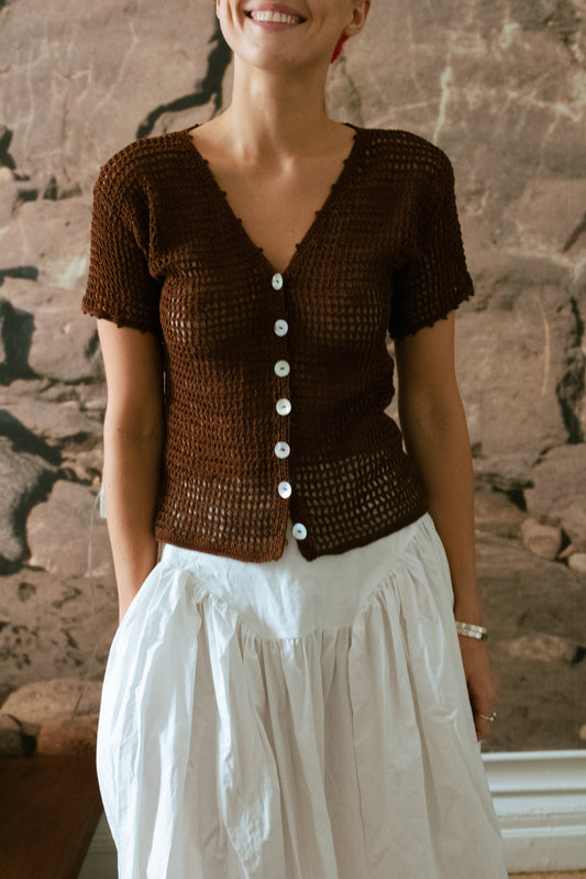 The Crochet Shirt with Nacar Buttons