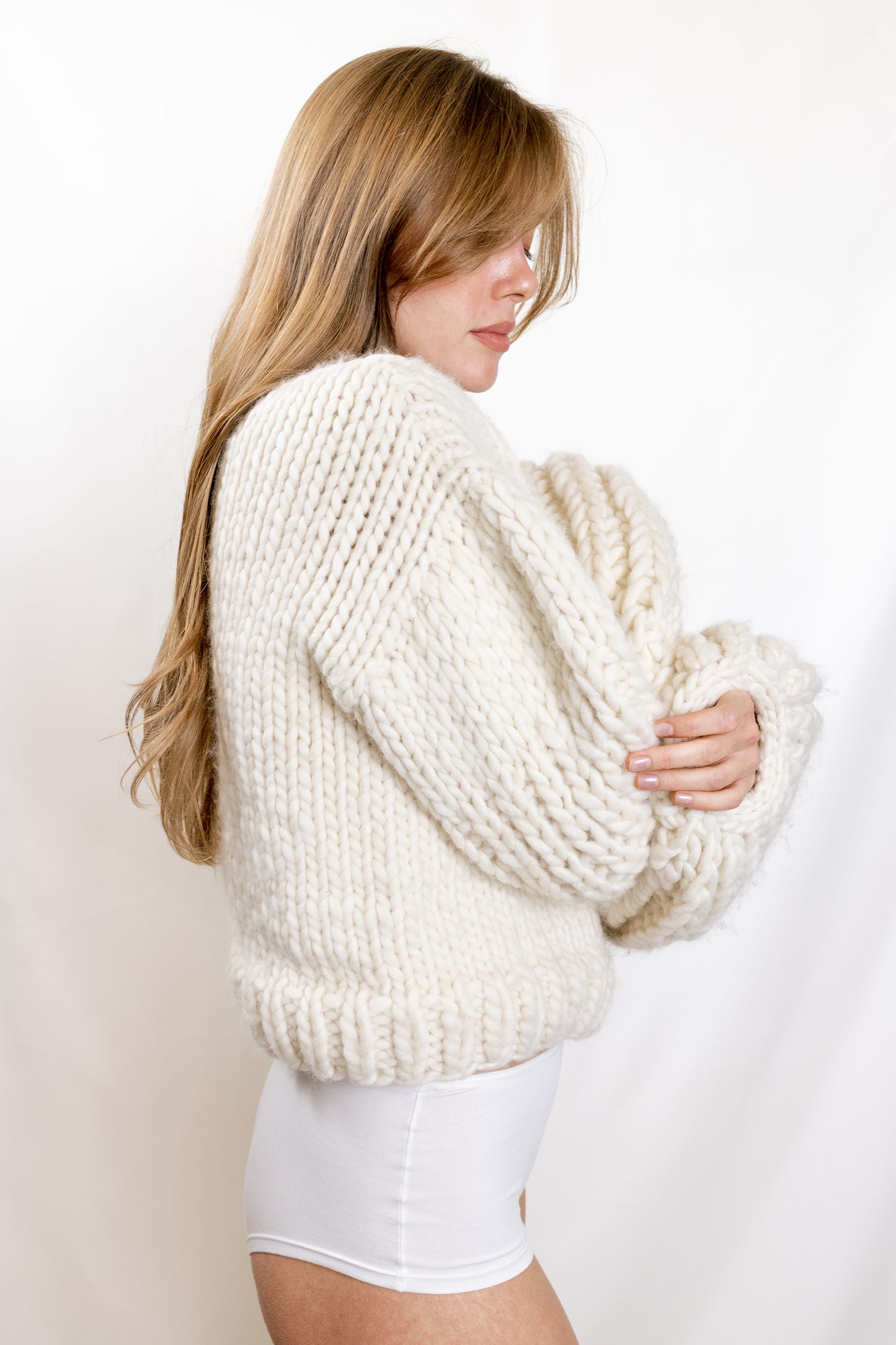 Groovy Sweater in Merino Wool / White