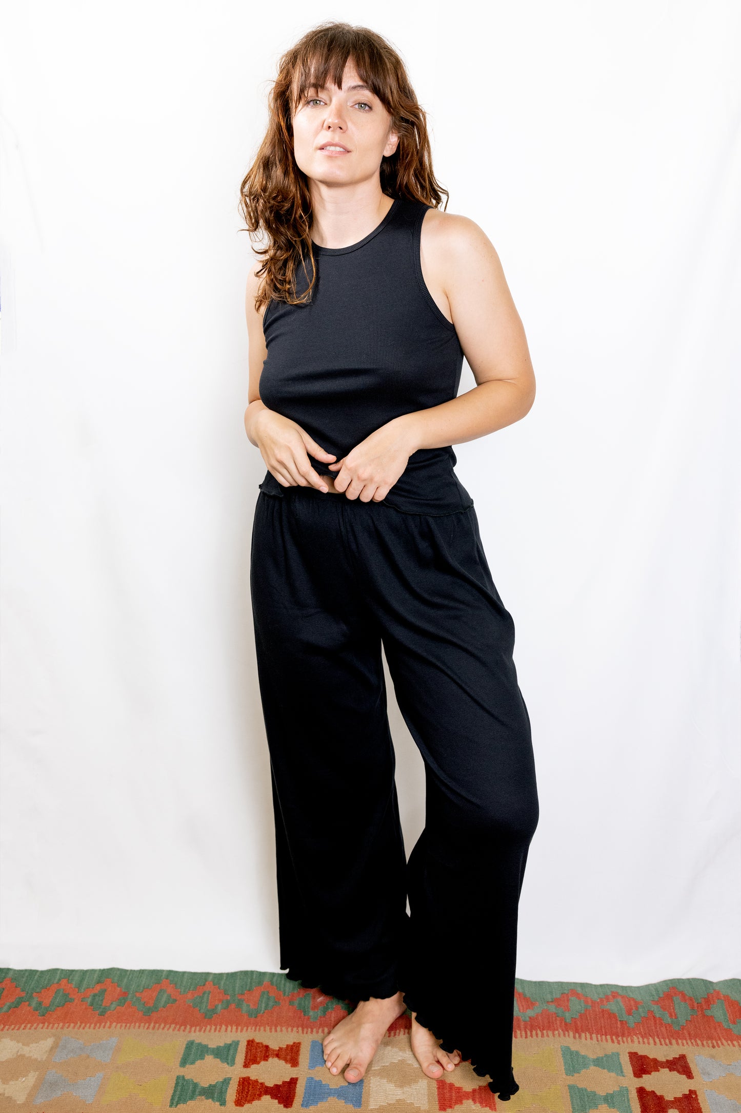 Organic Pima Cotton Black Set: Tank Top & Pants